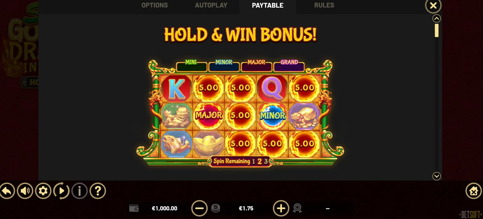 Hold and Win Bonus active with multiple bonus symbols and jackpot prizes locked