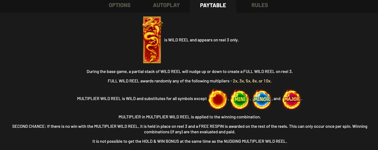 Nudging Multiplier Wild Reel rules and Second Chance mechanic