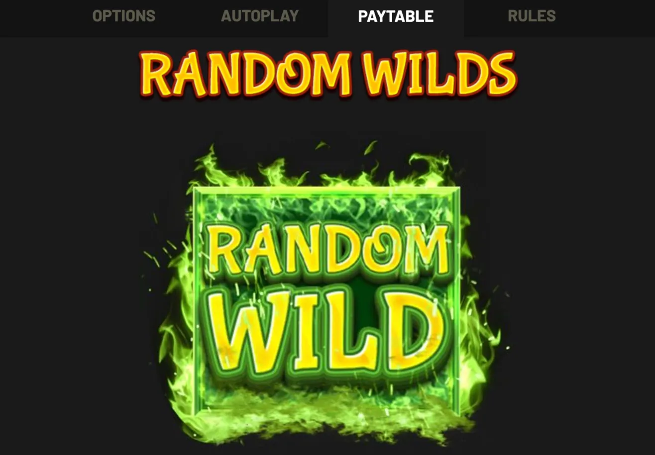 Random Wild feature with green fire